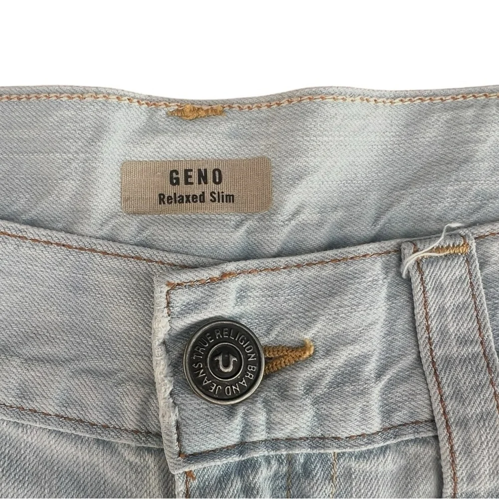🧵 True Religion GENO Relaxed Slim Cutoff Denim Shorts Men’s 34 USA Made‎